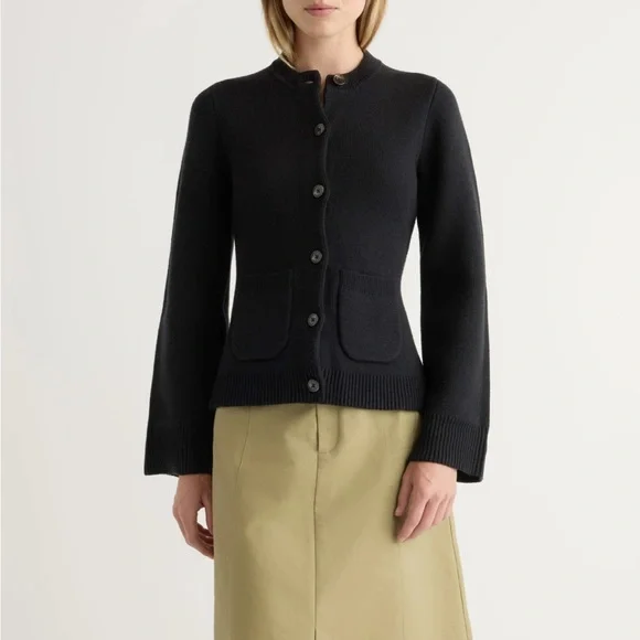 Modern Citizen Eames Organic Cotton-Wool Black Minimalist Cardigan Sweater M - Picture 4 of 14